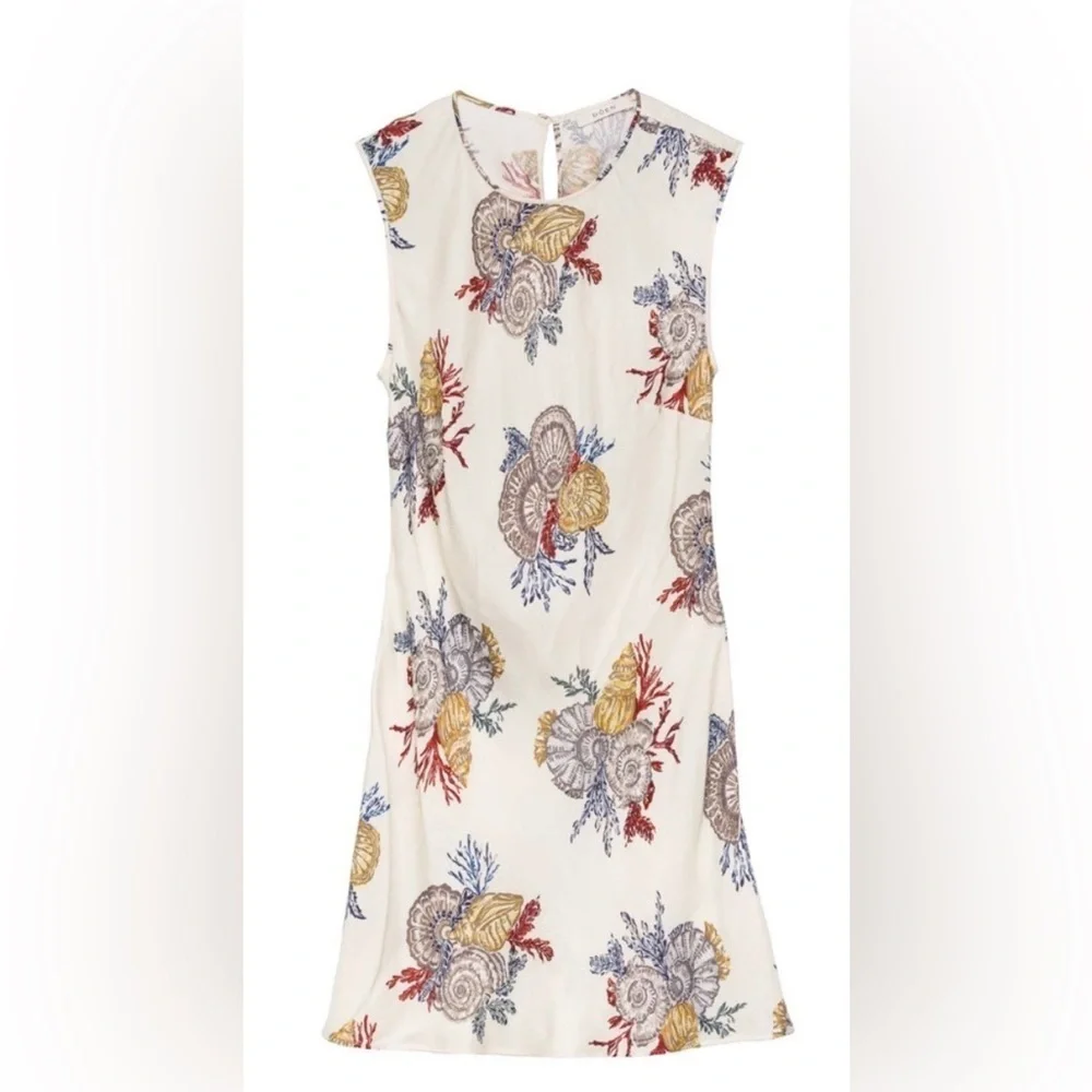 DOEN Alamere Seashell Bias Cut Sleeveless Mini Dress in Mer Botanique Size XL - Picture 3 of 10